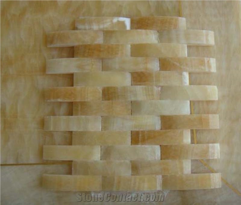 China Yellow Onyx Mosaic Tiles and Pattern