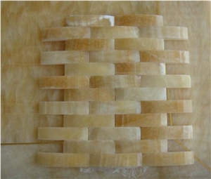 China Yellow Onyx Mosaic Tiles and Pattern