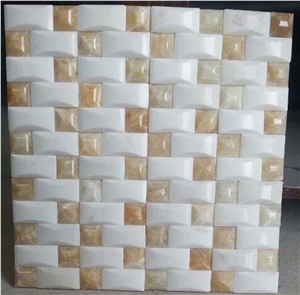 China Yellow Onyx Mosaic Tiles and Pattern