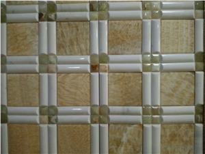 China Yellow Onyx Mosaic Tiles and Pattern
