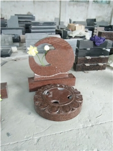 India Red Granite Tombstone/Monument/ Headstone, Red Granite Monument & Tombstone