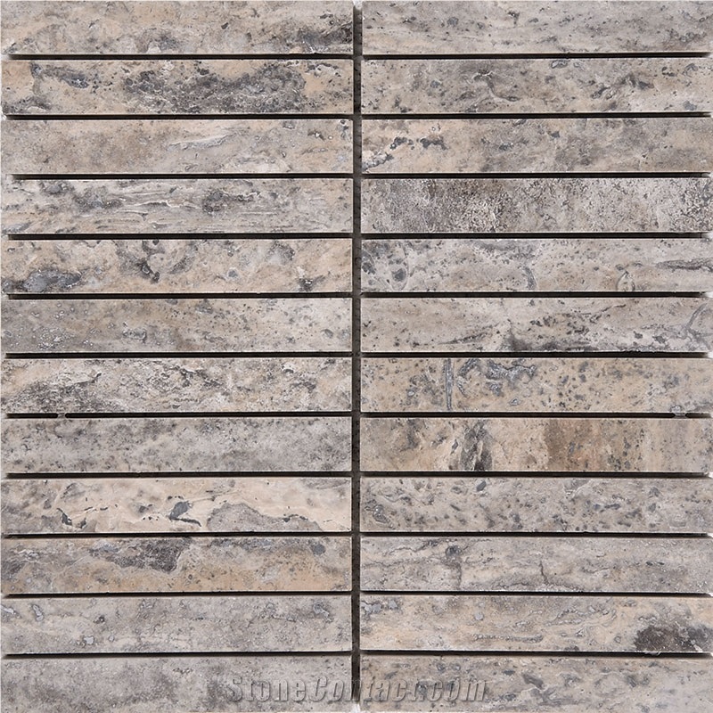 Classic Silver Travertine Mosaic