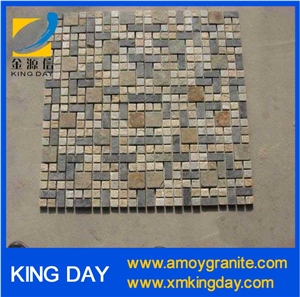 China Multicolor Slate Brick Mosaic