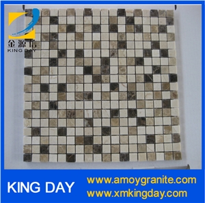 Light Emperador Black + White Marble Mosaic Tile