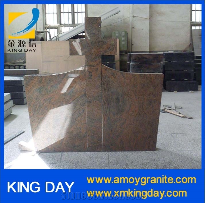 Multicolor Red Granite Headstone,Multicolor Red Granite Gravestone,Multicolor Red Cross Tombstones,Custom Monuments