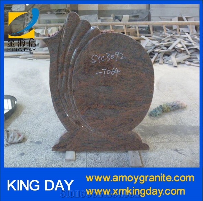 Multicolor Red Granite Headstone,Multicolor Red Granite Gravestone,Multicolor Red Cross Tombstones,Custom Monuments