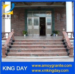 Multicolor Red Granite Steps,Multicolor Red Granite Stairs