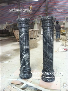 Bohemia Grey Staircase Rails,China Grey Marble Balustrade