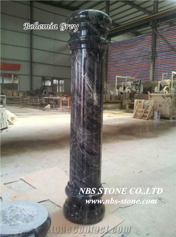 Bohemia Grey Staircase Rails,China Grey Marble Balustrade
