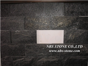 China Black Granite Mushroom Stone Wall Cladding, Chinese Natural Cultured Stone