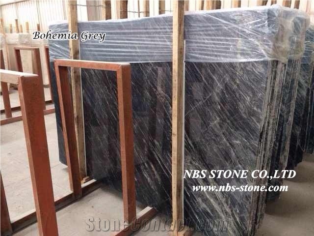 Chinese Bohemia Grey Marble Slabs & Tiles,China Grey Marble Slabs