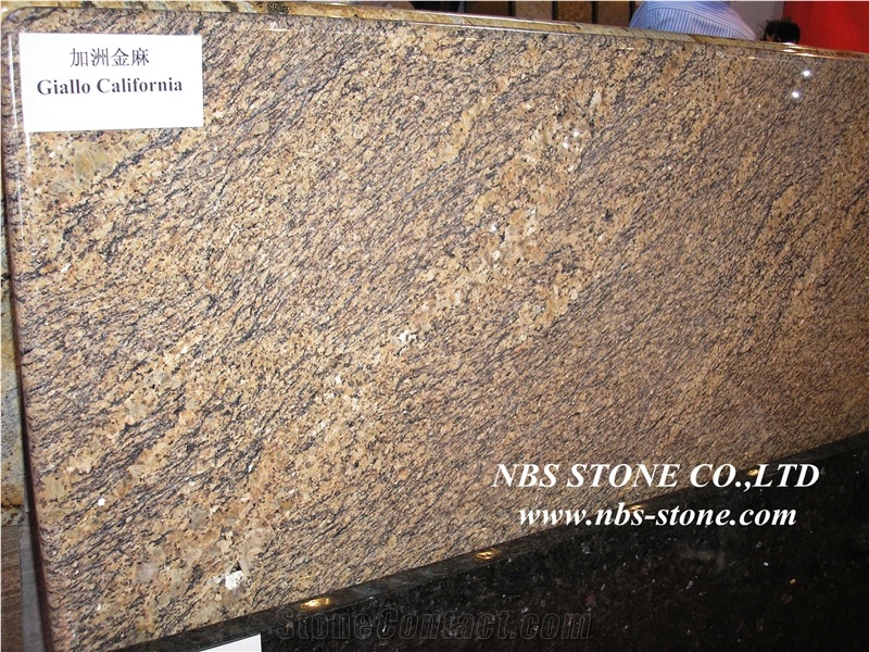 Giallo California Gold Granite Polished Slab&Tiles,Brazil Yellow Granite Floor Covering