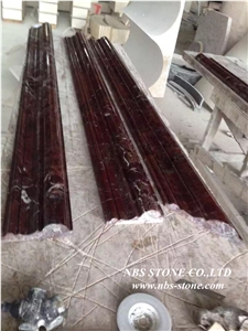 High Quantity Decorative Rosso Lepanto Marble Moulding,Border Lines