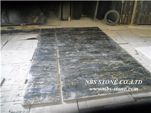 Italian Nero Portoro Marble Slabs & Tiles , Italy Black Marble Wall Covering Tiles