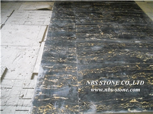 Italian Nero Portoro Marble Slabs & Tiles , Italy Black Marble Wall Covering Tiles