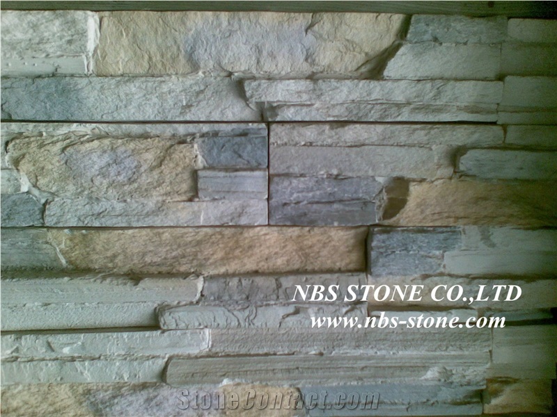 Natural High Quality China Multicolor Slate Cultured Stone,Wall Cladding Stone