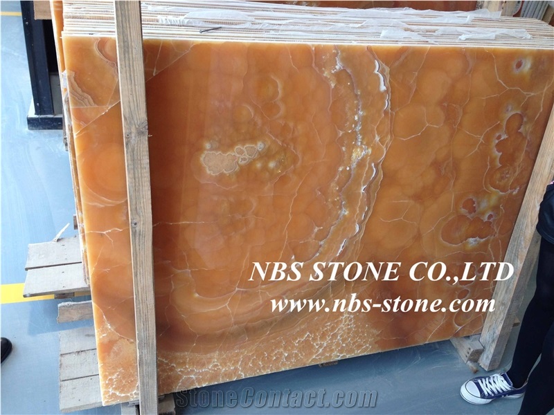 Orange Onyx Slabs & Tiles, Iran Yellow Onyx