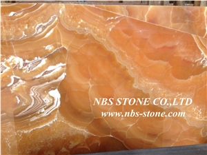 Orange Onyx Slabs & Tiles, Iran Yellow Onyx