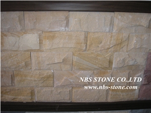 Rusty Yellow Slate Mushroom Stone Walling Cladding