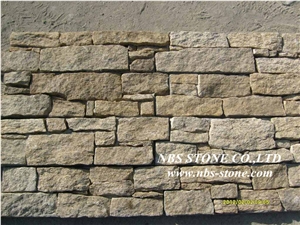 Yellow Rusty Slate Stacked Clutured Stone for Walling, Yellow Granite Cultured Stone