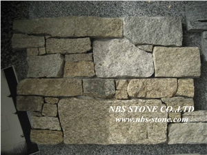 Yellow Rusty Slate Stacked Clutured Stone for Walling, Yellow Granite Cultured Stone