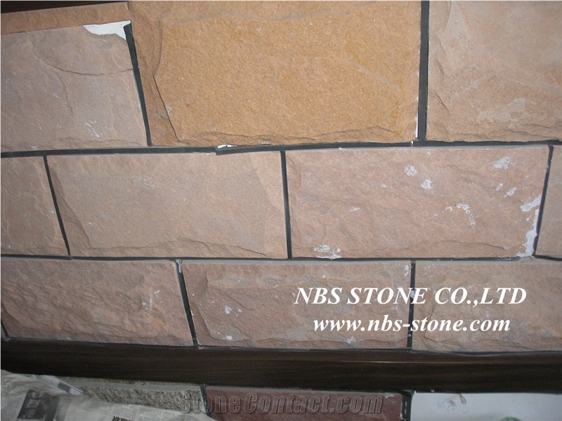 Yellow Slate Mushroom Stone Walling Cladding