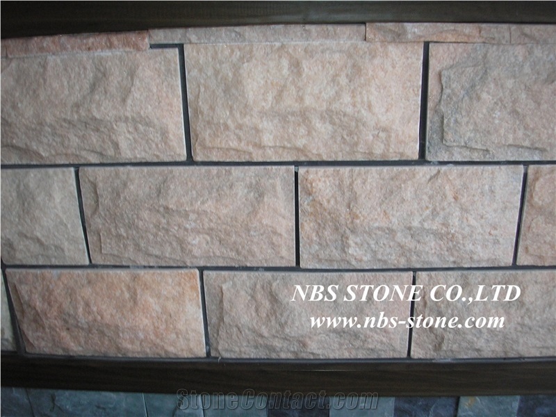 Yellow Slate Mushroom Stone Walling Cladding