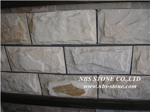 Yellow Slate Mushroom Stone Walling Cladding