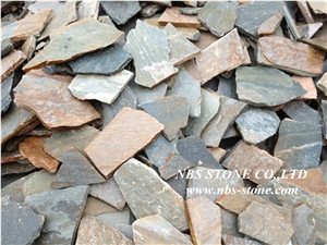 Yellow Wood Beige Slate Flagstone,Meshed Paver Stone