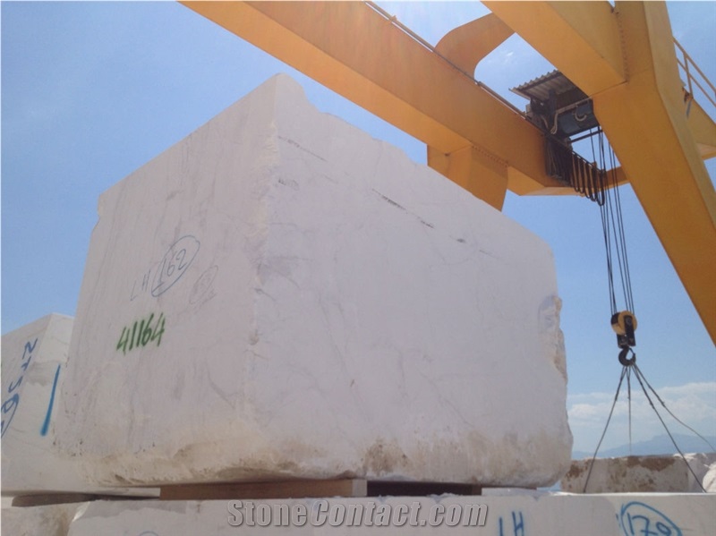 Volakas Imperial White Marble Block, Greece White Marble