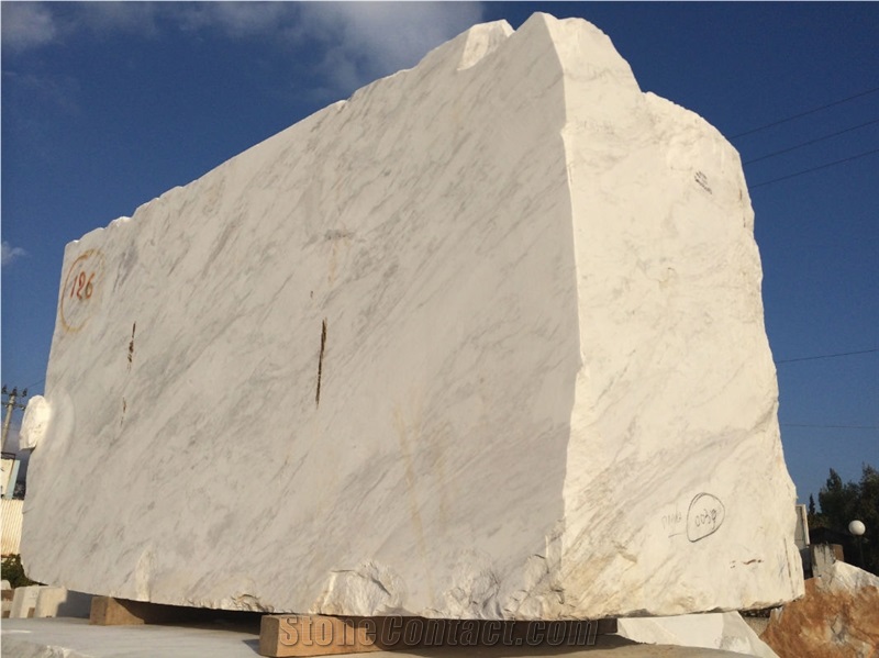 Volakas Imperial White Marble Block, Greece White Marble