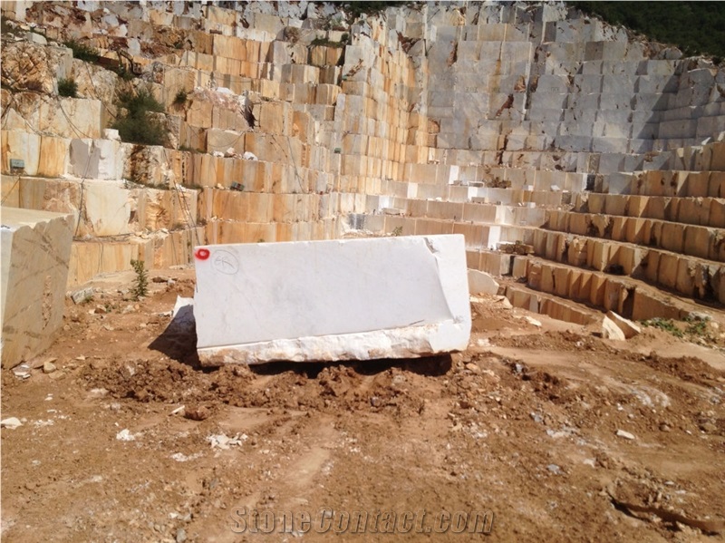 Volakas Imperial White Marble Block, Greece White Marble