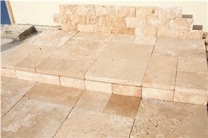 Denizli Travertine Tumbled Pattern tiles, beige travertine flooring tiles,  covering tiles 