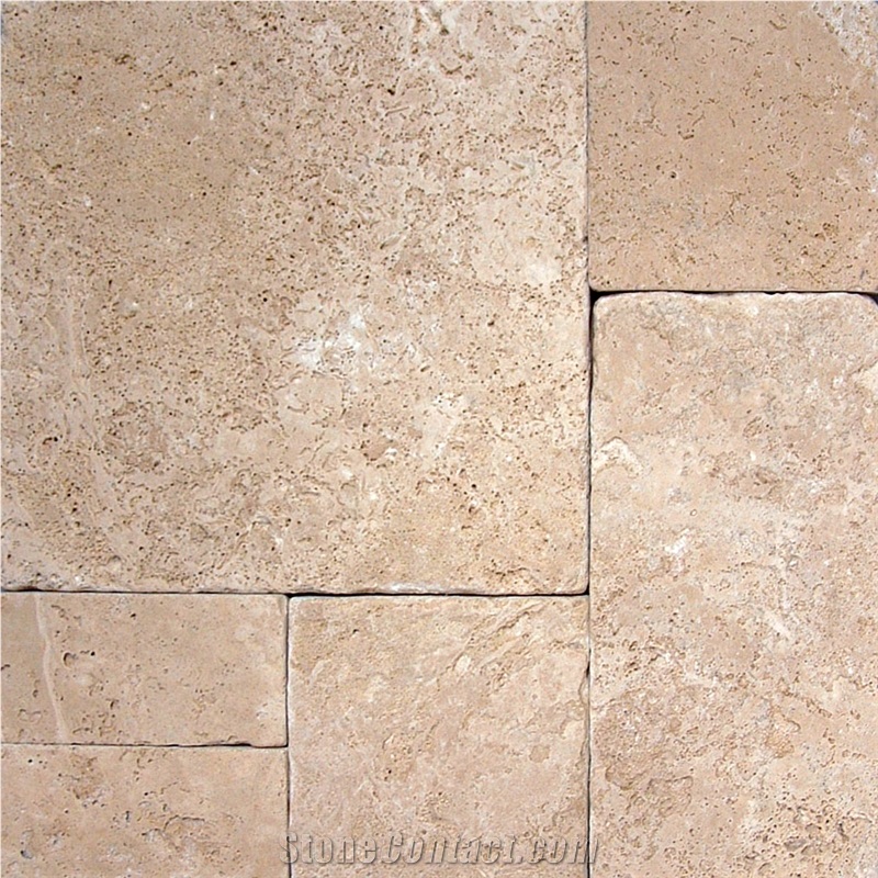 Denizli Travertine Tumbled Pattern tiles, beige travertine flooring tiles,  covering tiles 