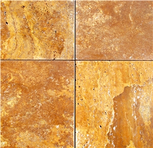 Gold Travertine tiles & slabs , Afyon Yellow Travertine Tumbled flooring tiles, walling tiles 