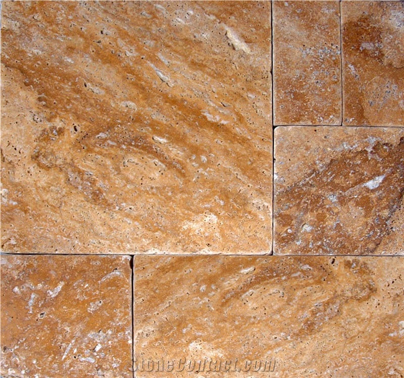 Gold Travertine tiles & slabs , Afyon Yellow Travertine Tumbled flooring tiles, walling tiles 
