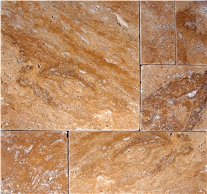 Gold Travertine tiles & slabs , Afyon Yellow Travertine Tumbled flooring tiles, walling tiles 
