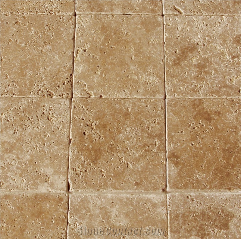 Noce Travertine Tumbled Tiles & slabs, brown travertine flooring tiles, tiles pattern 