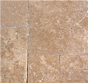 Noce Travertine Tumbled Tiles & slabs, brown travertine flooring tiles, tiles pattern 
