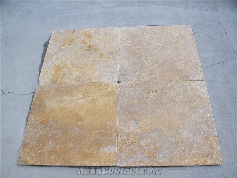 Noce Travertine Tumbled Tiles & slabs, brown travertine flooring tiles, tiles pattern 
