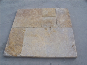 Noce Travertine Tumbled Tiles & slabs, brown travertine flooring tiles, tiles pattern 