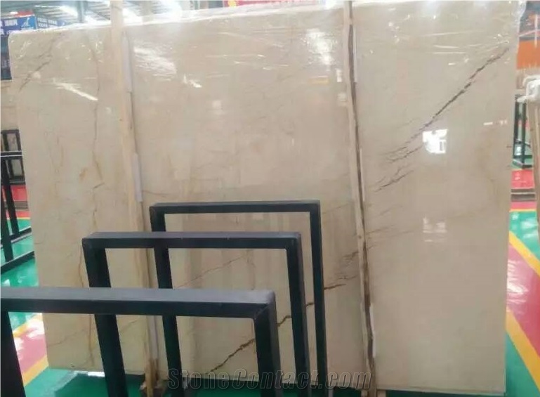 Sofitel Gold Marble Crema Evita Marble Slab Tiles,Turkey Beige Marble Panel Villa Wall Cladding Floor Covering Pattern Interior Stone Less Vein