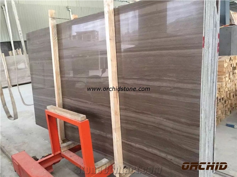 Coffee Wooden Marble Big Slab, China Brown Marble