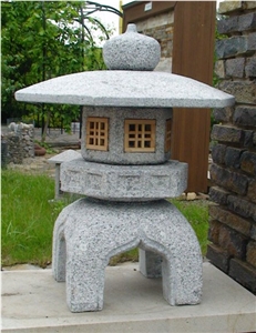 Grey Granite Garden Japanese Style Lantern, Grey Granite Lanterns