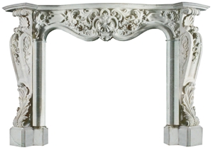 White Marble Fireplace Mantel, Curved Beautiful Surround