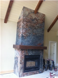 Fusion Quartzite Fireplace Design,Polished Brazil Quartzite Fireplace Cover