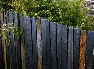 Black Slate Palisade, Norway Black Finnmark Skifer Slate Garden & Palisade