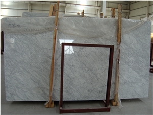 Bianco Carrara Venato Italy White Marble Machine Cutting Tiles,Polishing Slabs for Interior Walling Panel,Floor Covering Hotel Lobby
