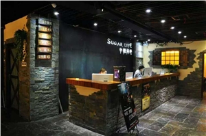 Natural Surface Chinese Rust Slate Cultured Stone,Wall Cladding,Stacked Stone Veneer Clearance