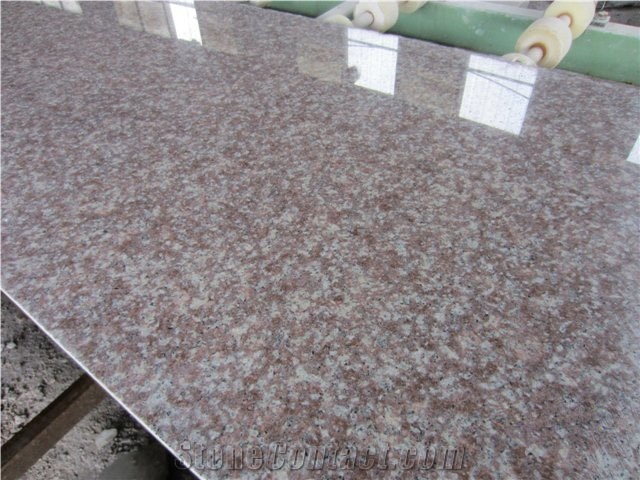 China Cheap Granite G687 Peach Red,Cherry Pink,Cherry Brown,Polished Granite Long Slabs,60cm/70cm/80cm Height,Length 240cm up